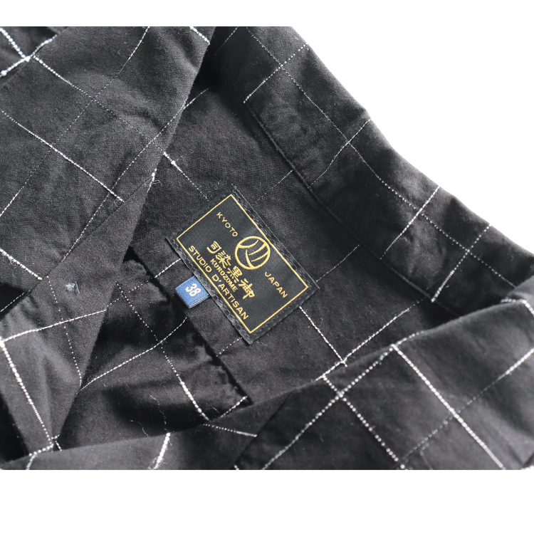 STUDIO D'ARTISAN ステュディオダルチザン  5720 KYOUTO BLACK DYEING KASURI SHIRT 京黒紋付染 絣 半袖シャツ