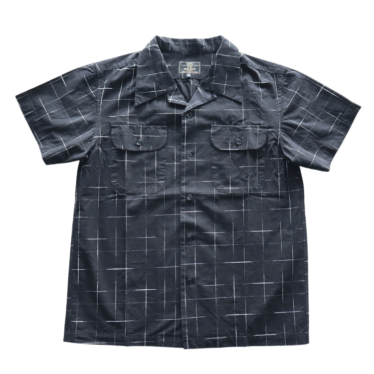 STUDIO D'ARTISAN ステュディオダルチザン  5720 KYOUTO BLACK DYEING KASURI SHIRT 京黒紋付染 絣 半袖シャツ