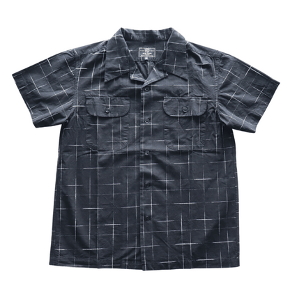 STUDIO D'ARTISAN ステュディオダルチザン  5720 KYOUTO BLACK DYEING KASURI SHIRT 京黒紋付染 絣 半袖シャツ