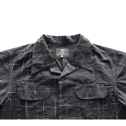 STUDIO D'ARTISAN ステュディオダルチザン  5720 KYOUTO BLACK DYEING KASURI SHIRT 京黒紋付染 絣 半袖シャツ