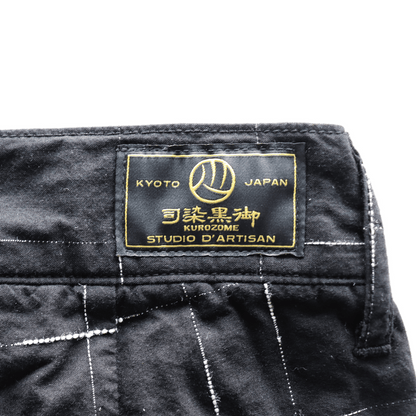 STUDIO D'ARTISAN ステュディオダルチザン 1900 KYOUTO BLACK DYEING KASURI SHORTS 京黒紋付染 絣 ショート パンツ