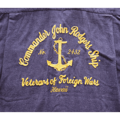 BUZZ RICKSON'S バズリクソンズ BR39510 U.S. NAVY RAYON LINEN OPEN SHIRT with CHAIN EMBROIDERED レーヨンリネン オープンシャツ