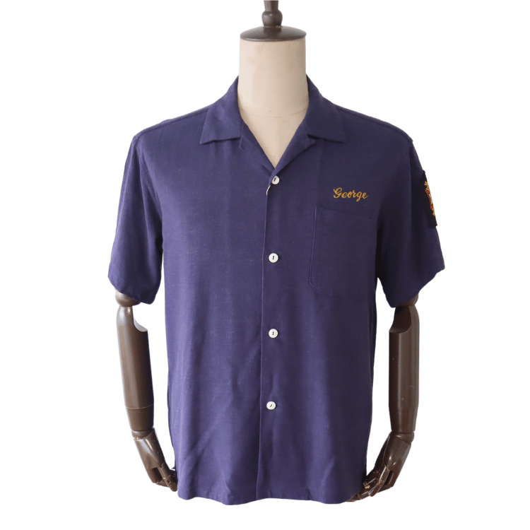 BUZZ RICKSON'S バズリクソンズ BR39510 U.S. NAVY RAYON LINEN OPEN SHIRT with CHAIN EMBROIDERED レーヨンリネン オープンシャツ