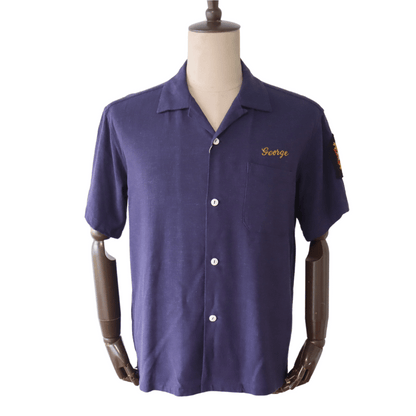 BUZZ RICKSON'S バズリクソンズ BR39510 U.S. NAVY RAYON LINEN OPEN SHIRT with CHAIN EMBROIDERED レーヨンリネン オープンシャツ