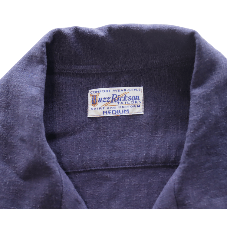 BUZZ RICKSON'S バズリクソンズ BR39510 U.S. NAVY RAYON LINEN OPEN SHIRT with CHAIN EMBROIDERED レーヨンリネン オープンシャツ