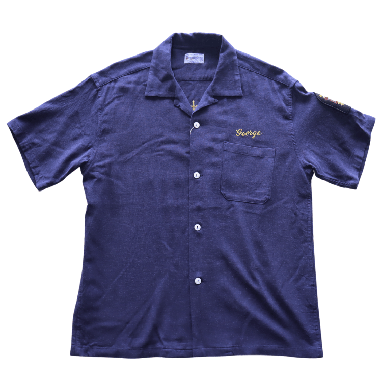 BUZZ RICKSON'S バズリクソンズ BR39510 U.S. NAVY RAYON LINEN OPEN SHIRT with CHAIN EMBROIDERED レーヨンリネン オープンシャツ