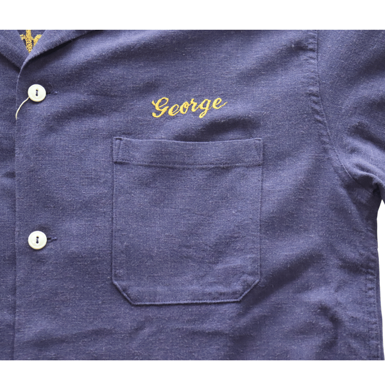 BUZZ RICKSON'S バズリクソンズ BR39510 U.S. NAVY RAYON LINEN OPEN SHIRT with CHAIN EMBROIDERED レーヨンリネン オープンシャツ