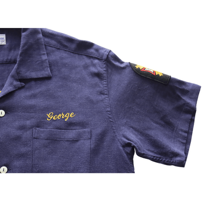 BUZZ RICKSON'S バズリクソンズ BR39510 U.S. NAVY RAYON LINEN OPEN SHIRT with CHAIN EMBROIDERED レーヨンリネン オープンシャツ