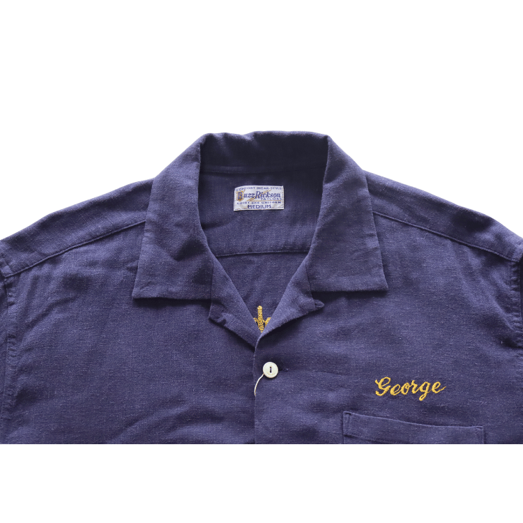 BUZZ RICKSON'S バズリクソンズ BR39510 U.S. NAVY RAYON LINEN OPEN SHIRT with CHAIN EMBROIDERED レーヨンリネン オープンシャツ