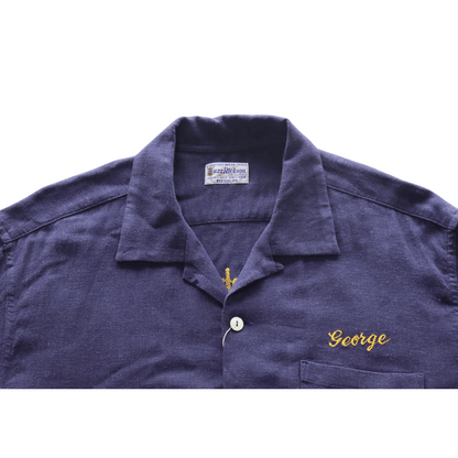 BUZZ RICKSON'S バズリクソンズ BR39510 U.S. NAVY RAYON LINEN OPEN SHIRT with CHAIN EMBROIDERED レーヨンリネン オープンシャツ