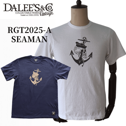 DALEE'S&CO ダリーズ by DELUXEWARE  RGT2025-A SEAMAN シーマン 1920年代 7oz超伸縮 クラシック半袖Tシャツ