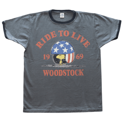 TOYS McCOY トイズマッコイ TMC2522 SNOOPY TEE ウッドストック "ライド・トゥー・ライブ・1969" 半袖Tシャツ