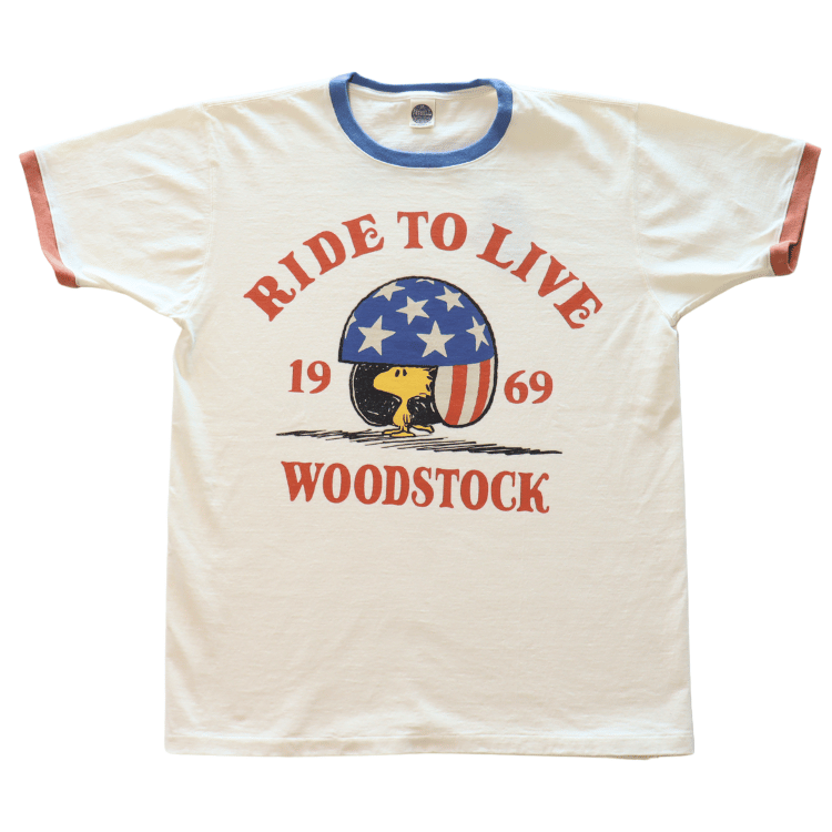 TOYS McCOY トイズマッコイ TMC2522 SNOOPY TEE ウッドストック "ライド・トゥー・ライブ・1969" 半袖Tシャツ