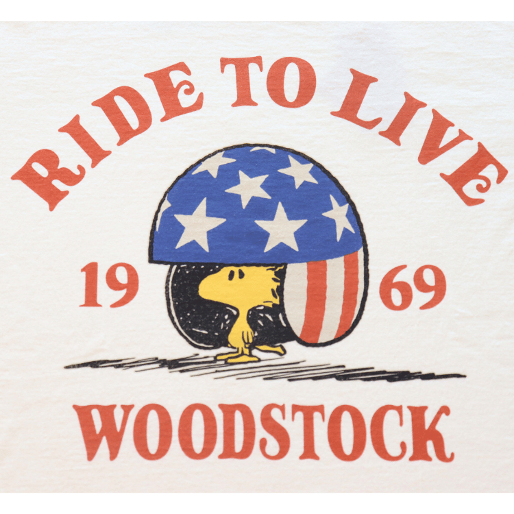 TOYS McCOY トイズマッコイ TMC2522 SNOOPY TEE ウッドストック "ライド・トゥー・ライブ・1969" 半袖Tシャツ
