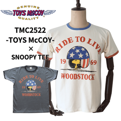TOYS McCOY トイズマッコイ TMC2522 SNOOPY TEE ウッドストック "ライド・トゥー・ライブ・1969" 半袖Tシャツ