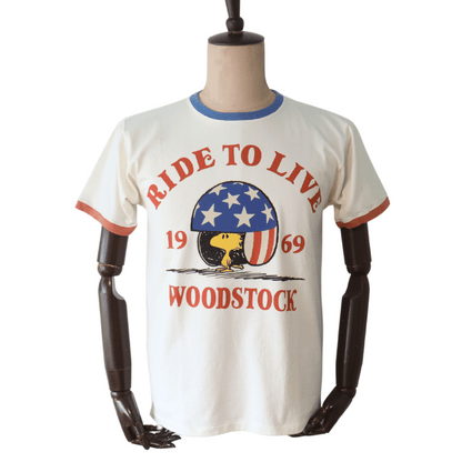 TOYS McCOY トイズマッコイ TMC2522 SNOOPY TEE ウッドストック "ライド・トゥー・ライブ・1969" 半袖Tシャツ