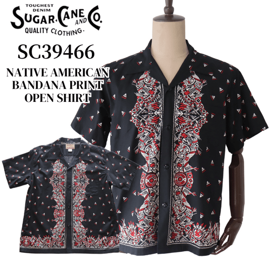 SUGAR CANE シュガーケーン SC39466 NATIVE AMERICAN BANDANA PRINT OPEN SHIRT ネイティブアメリカンバンダナプリントオープンシャツ