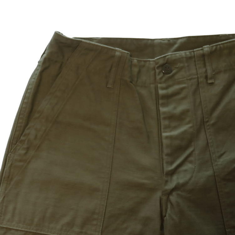 BUZZ RICKSON'S バズリクソンズ BR51735 TROUSERS, MEN'S, COTTON SATEEN OLIVE GREEN QM SHADE 107, TYPE I, CLASS SHORTS