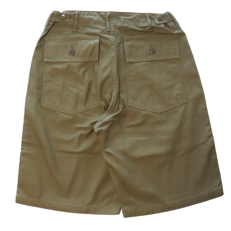 BUZZ RICKSON'S バズリクソンズ BR51735 TROUSERS, MEN'S, COTTON SATEEN OLIVE GREEN QM SHADE 107, TYPE I, CLASS SHORTS