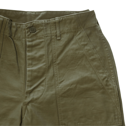 BUZZ RICKSON'S バズリクソンズ BR51735 TROUSERS, MEN'S, COTTON SATEEN OLIVE GREEN QM SHADE 107, TYPE I, CLASS SHORTS