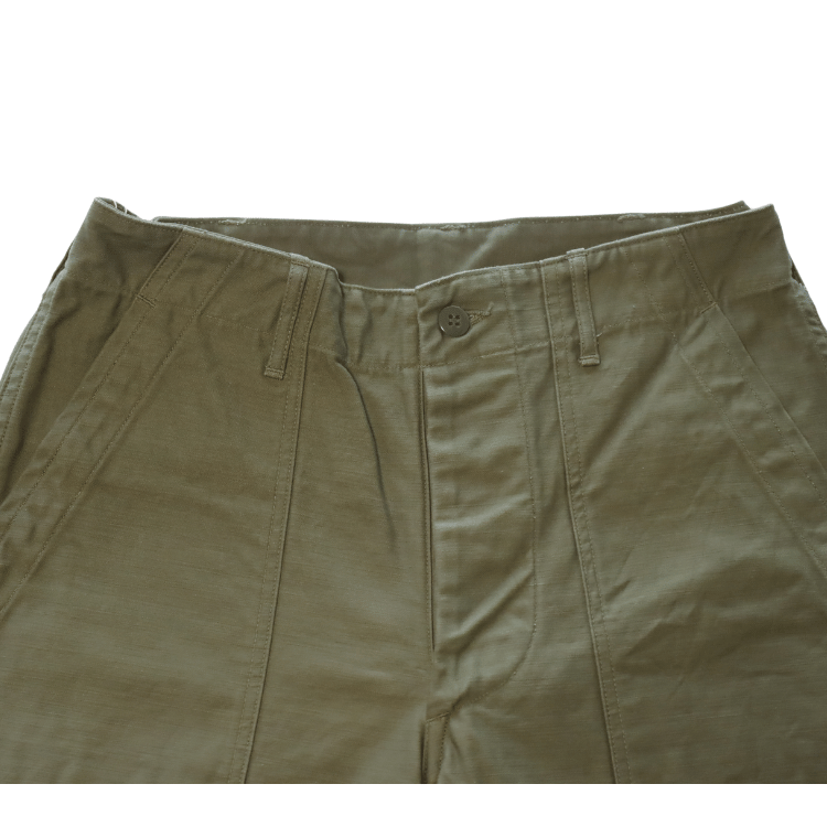 BUZZ RICKSON'S バズリクソンズ BR51735 TROUSERS, MEN'S, COTTON SATEEN OLIVE GREEN QM SHADE 107, TYPE I, CLASS SHORTS