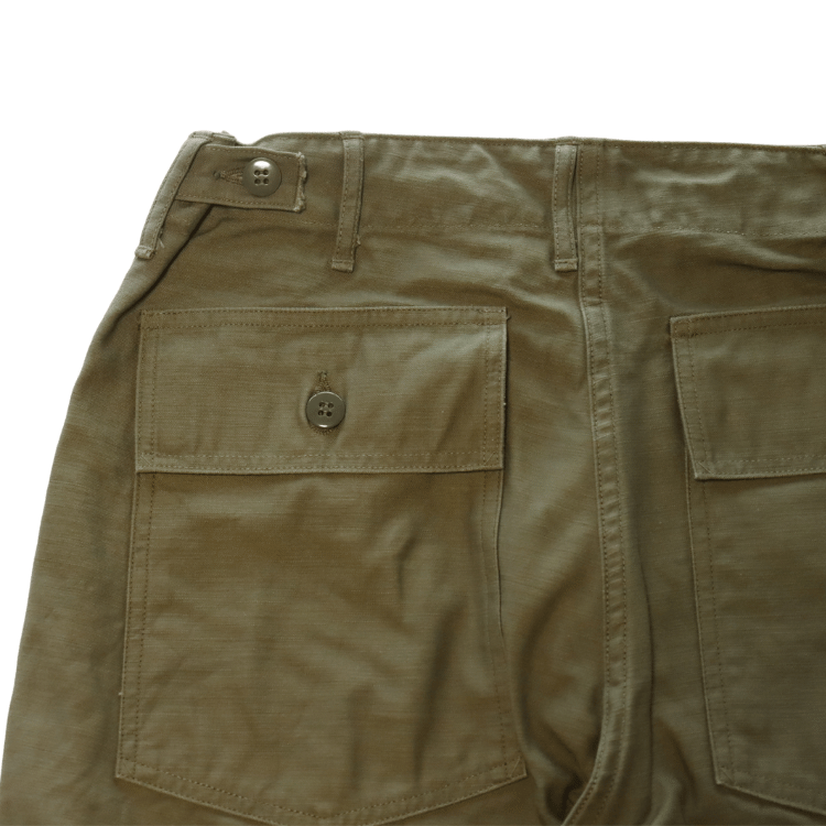 BUZZ RICKSON'S バズリクソンズ BR51735 TROUSERS, MEN'S, COTTON SATEEN OLIVE GREEN QM SHADE 107, TYPE I, CLASS SHORTS