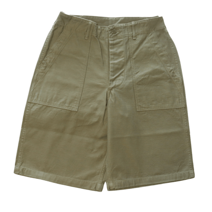 BUZZ RICKSON'S バズリクソンズ BR51735 TROUSERS, MEN'S, COTTON SATEEN OLIVE GREEN QM SHADE 107, TYPE I, CLASS SHORTS