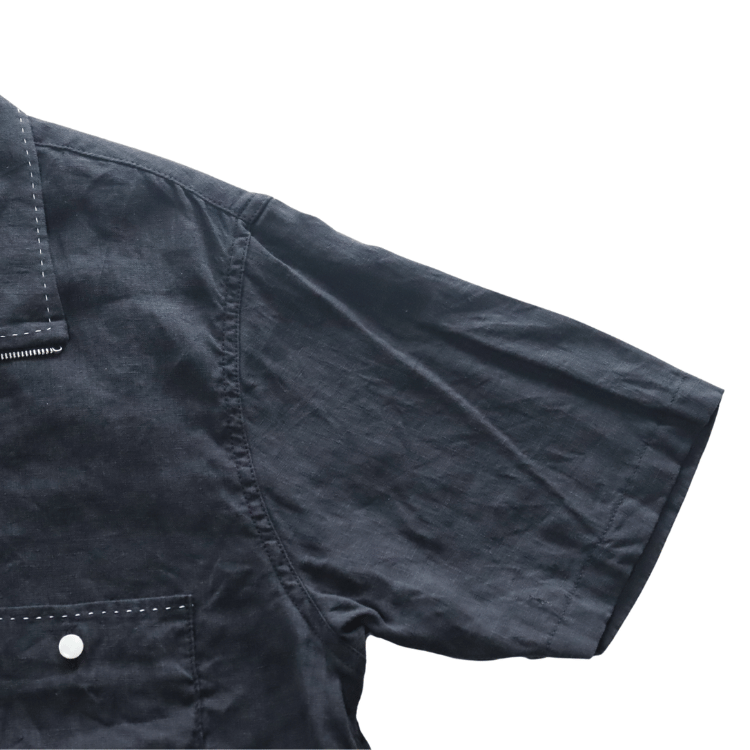 MATTSONS マットソンズ HAND STITTCH ZIP-UP PULL OVER SHIRTS 65461 ハンドステッチ ジップアッププルオーバーシャツ リネン100%