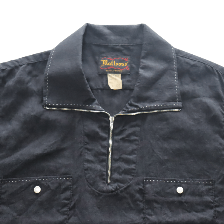 MATTSONS マットソンズ HAND STITTCH ZIP-UP PULL OVER SHIRTS 65461 ハンドステッチ ジップアッププルオーバーシャツ リネン100%