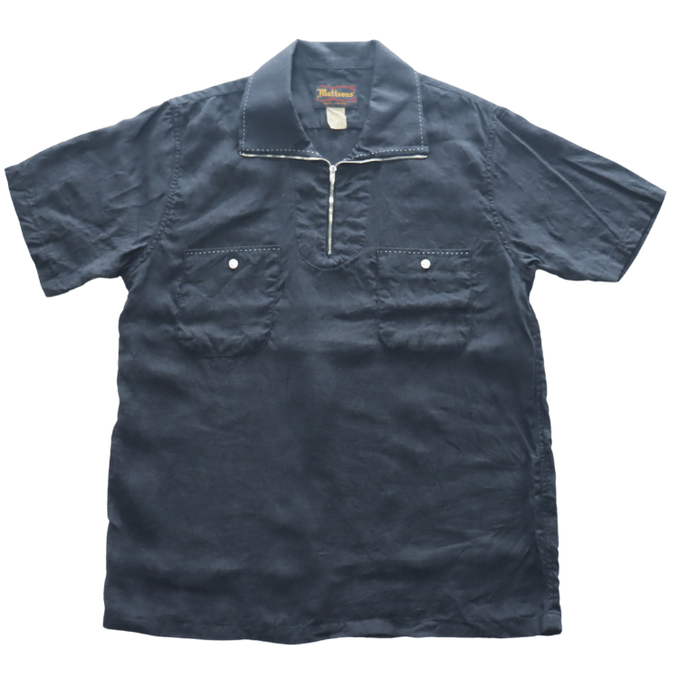 MATTSONS マットソンズ HAND STITTCH ZIP-UP PULL OVER SHIRTS 65461 ハンドステッチ ジップアッププルオーバーシャツ リネン100%