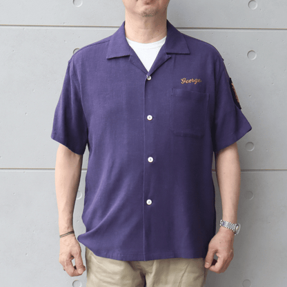 BUZZ RICKSON'S バズリクソンズ BR39510 U.S. NAVY RAYON LINEN OPEN SHIRT with CHAIN EMBROIDERED レーヨンリネン オープンシャツ