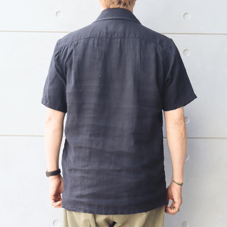 MATTSONS マットソンズ HAND STITTCH ZIP-UP PULL OVER SHIRTS 65461 ハンドステッチ ジップアッププルオーバーシャツ リネン100%