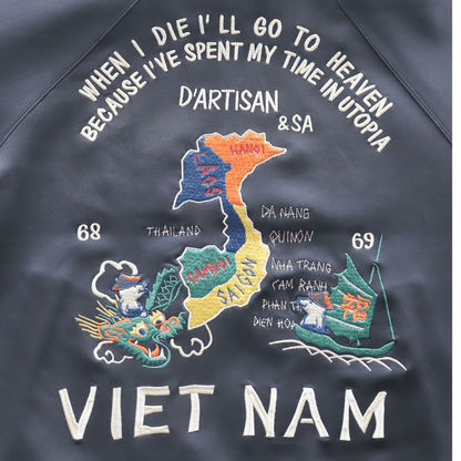 STUDIO D'ARTISAN ステュディオダルチザン 8192 "ベトジャージ"  ベトジャン モチーフトラックジャケット アメカジ仕様 トラックトップ ダブルジッパー しっかりとしたリブ レトロ ライトアウター