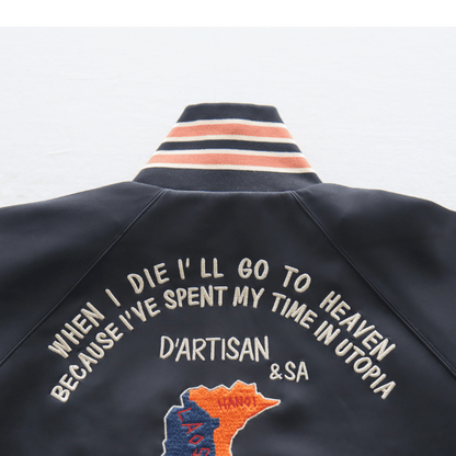 STUDIO D'ARTISAN ステュディオダルチザン 8192 "ベトジャージ"  ベトジャン モチーフトラックジャケット アメカジ仕様 トラックトップ ダブルジッパー しっかりとしたリブ レトロ ライトアウター