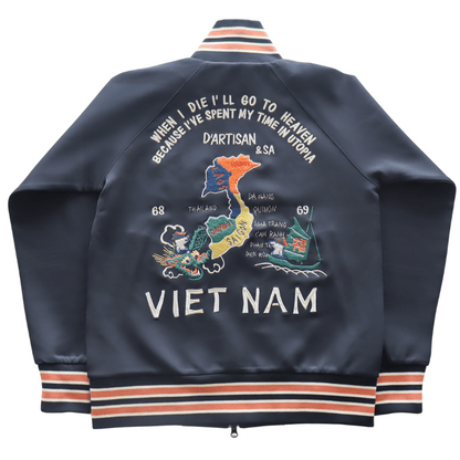 STUDIO D'ARTISAN ステュディオダルチザン 8192 "ベトジャージ"  ベトジャン モチーフトラックジャケット アメカジ仕様 トラックトップ ダブルジッパー しっかりとしたリブ レトロ ライトアウター