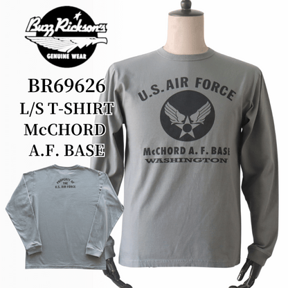 BUZZ RICKSON'S バズリクソンズ BR69626 L/S T-SHIRT McCHORD A.F. BASE プリント長袖ミリタリーＴシャツ AIR FORCE