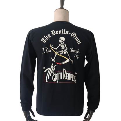 BUZZ RICKSON'S バズリクソンズ BR69628 L/S T-SHIRT 13th BOMB.SQ.THE GRIM REAPERSプリント長袖ミリタリーＴシャツ