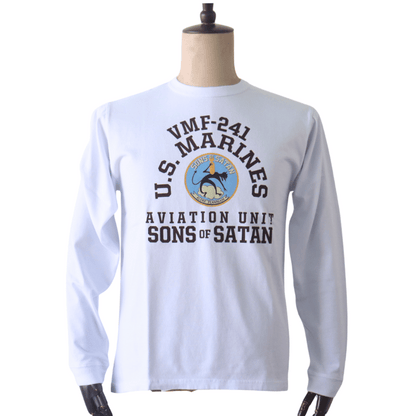 BUZZ RICKSON'S バズリクソンズ BR69627 L/S T-SHIRT VMF-241 SONS OF SATAN プリント長袖ミリタリーＴシャツ