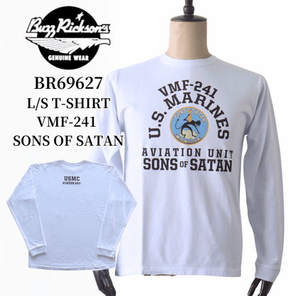 BUZZ RICKSON'S バズリクソンズ BR69627 L/S T-SHIRT VMF-241 SONS OF SATAN プリント長袖ミリタリーＴシャツ