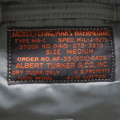 BUZZ RICKSON'S バズリクソンズ BR15747 Type MA-1 1st MODEL 71st Fighter Interceptor Squadron 第71戦闘迎撃飛行隊プロジェクト・アロー 第26航空師団 ウィリアム・テル1965 スぺシャルオーダー ミリタリー アウター ブルゾン ジャンパー MADE IN JAPAN