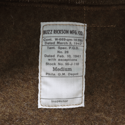 BUZZ RICKSON'S バズリクソンズ BR15755 Type TANKERS SLASH POCKET “BUZZ RICKSON MFG. CO.” タンカース スラッシュポケット ジャケット 機甲部隊 冬用戦闘服 フライトジャケット アウターシェル 耐水・耐風加工 コットンツイル
