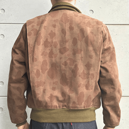 BUZZ RICKSON'S バズリクソンズ BR15768 AVIATION ASSOCIATES TANKERS CAMOUFLAGE OVER DYE タンカーズ カモフラージュ ジャケット 航空隊 パイロット カエルの皮膚”（フロッグスキン）野戦服 装備用素材 タンカースジャケット ヘリンボーンツイル