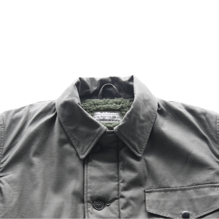 BUZZ RICKSON'S バズリクソンズ BR14956 Type DECK A-2 “BUZZ RICKSON MFG. CO.”  デッキA-2ジャケット 米海軍 甲板作業用ジャケットN-1の後継モデル バックサテン地 ナイロンボア ユーティリティージャケット U.S.NAVY