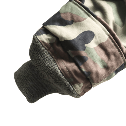 BUZZ RICKSON'S バズリクソンズ BR15763 Type DECK A-2 “BUZZ RICKSON MFG. CO.” CAMOUFLAGE VERSION カモフラージュバージョン デッキA-2ジャケット 米海軍 甲板作業用ジャケットN-1の後継モデル コットン・ナイロンの混紡生地 ウッドランドのカモフラージュ生地