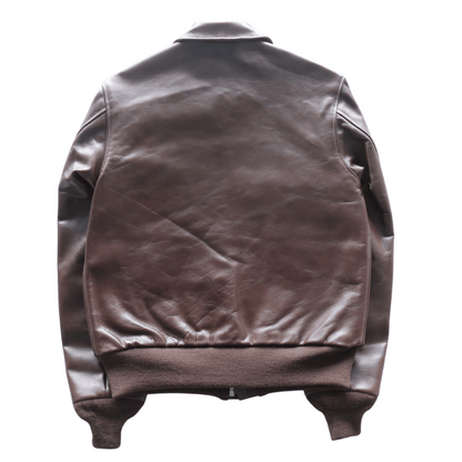 BUZZ RICKSON'S バズリクソンズ BR80659 Type A-2 “A.C. No.W535 ac 29191 BUZZ RICKSON MFG.CORP.” ブロンコ社 1942年製造モデル 陸軍航空隊 あずき色 赤褐色のラセットブラウン ステッチワーク クロスステッチ