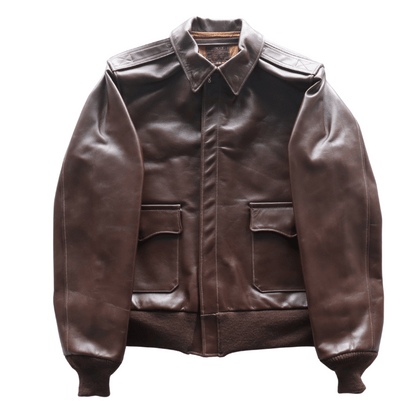 BUZZ RICKSON'S バズリクソンズ BR80659 Type A-2 “A.C. No.W535 ac 29191 BUZZ RICKSON MFG.CORP.” ブロンコ社 1942年製造モデル 陸軍航空隊 あずき色 赤褐色のラセットブラウン ステッチワーク クロスステッチ