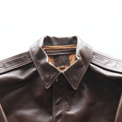 BUZZ RICKSON'S バズリクソンズ BR80659 Type A-2 “A.C. No.W535 ac 29191 BUZZ RICKSON MFG.CORP.” ブロンコ社 1942年製造モデル 陸軍航空隊 あずき色 赤褐色のラセットブラウン ステッチワーク クロスステッチ