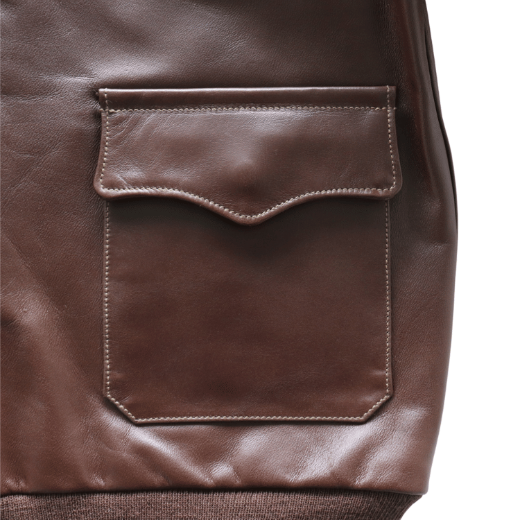 BUZZ RICKSON'S バズリクソンズ BR80659 Type A-2 “A.C. No.W535 ac 29191 BUZZ RICKSON MFG.CORP.” ブロンコ社 1942年製造モデル 陸軍航空隊 あずき色 赤褐色のラセットブラウン ステッチワーク クロスステッチ