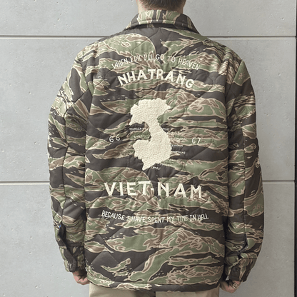 TAILOR TOYO テーラー東洋 TT15799 Mid 1960s Style Vietnam Liner Jacket “VIET-NAM MAP” ベトナムライナージャケット ベトナムマップ ベトジャン ベトナム戦争 カスタムオーダー品 マップ柄 瓢箪型のキルティング ナイロンリップストップ 防寒性 タイガーストライプ