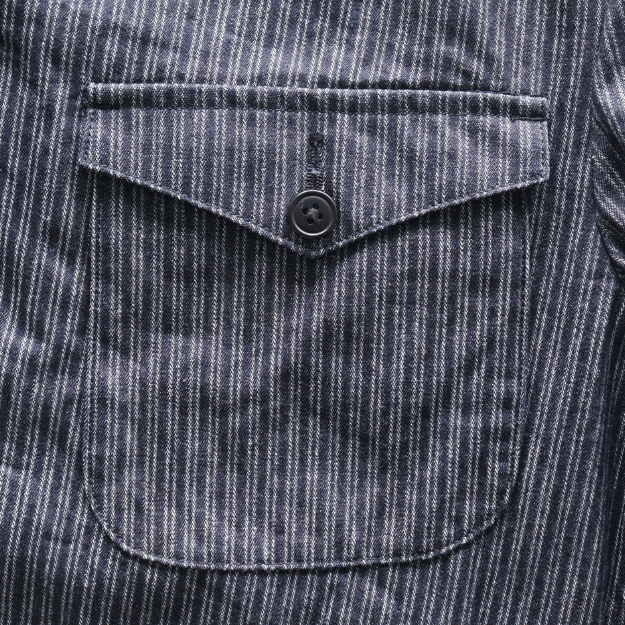 ORGUEIL オルゲイユ OR-4325 Indigo Dobby Jacket インディゴドビージャケット 1900 年代初頭 サックジャケットベース クラシックスタイル インディゴ染料 ドビーストライプ生地 エイジング ナットボタン